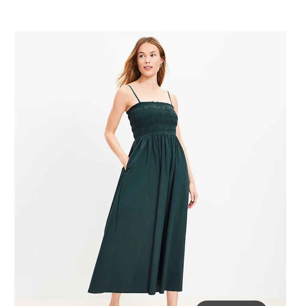 LOFT Smocked Strappy Maxi Dress